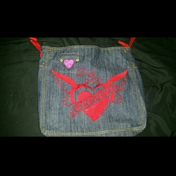 Red and Jean Messenger Bag - Picture 2 of 4