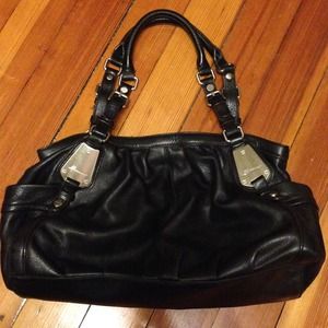B. Makowsky black leather shoulder bag