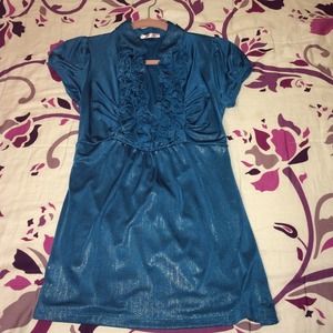 Blue and gold blouse