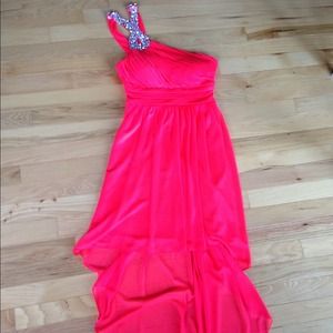 Hot pink formal homecoming prom dress
