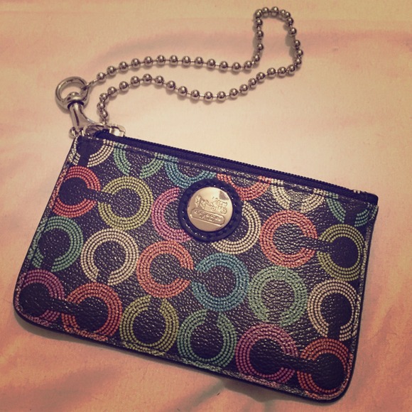 Coach Signature Coin Purse with Chain