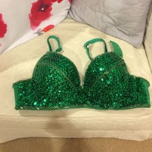Never been worn St. Patty's day sequin bra