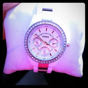 Women's white multifunction glitz watch es1967