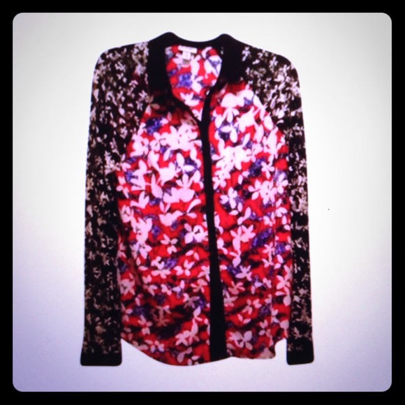 Red Floral Blouse