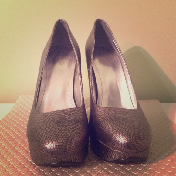 Calvin Klein Silver platform heels