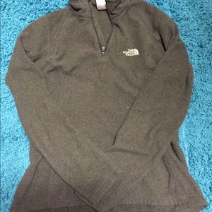The North Face quarter zip charcoal hoodie