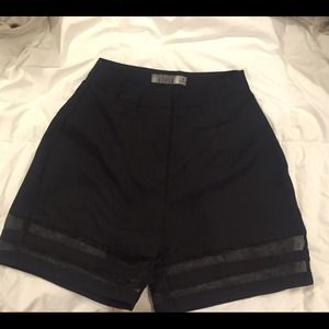 Black shorts with mesh detail