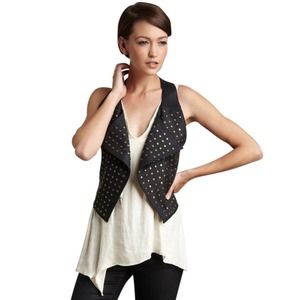 Romeo & Juliet Couture Vegan Leather Nailhead Vest