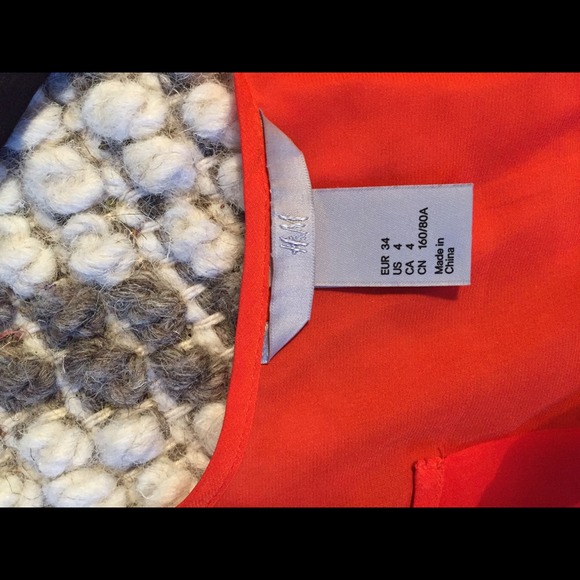 Sold! H&M Orange silky blouse with gold buttons - Picture 3 of 4
