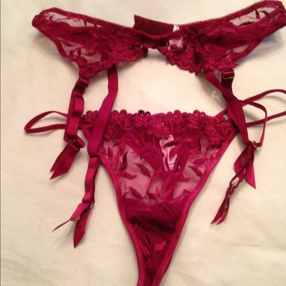 Cranberry Panty & Garter Set by Wonderbra