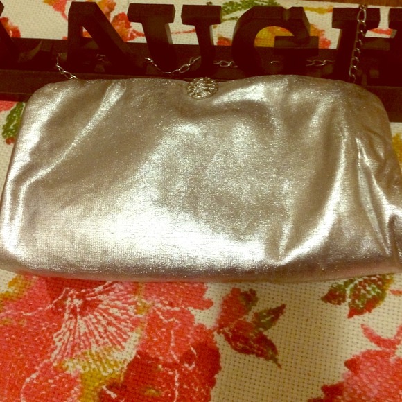 Silver envelope clutch/purse