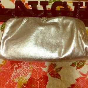 Silver envelope clutch/purse