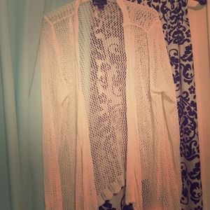 A white mesh cardigan