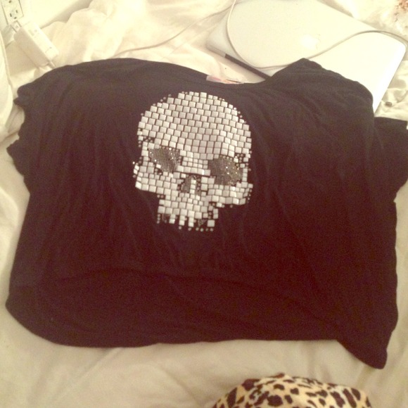 Jeweled skull crop top