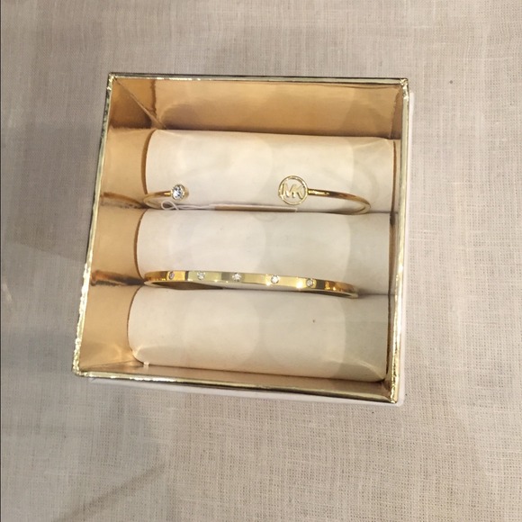 Michael Kors Gold set of cuff bangle bracelets