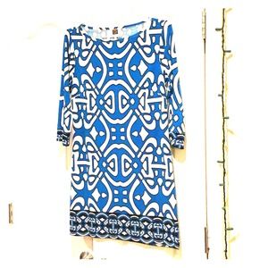 Abstract Print Shift Dress