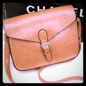 BEIGE Cross Body Bag Faux Leather
