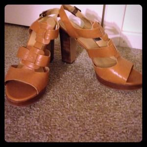Leather  Upper Brown Caged Sandals