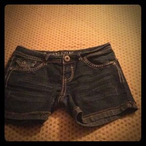 Dark wash shorts