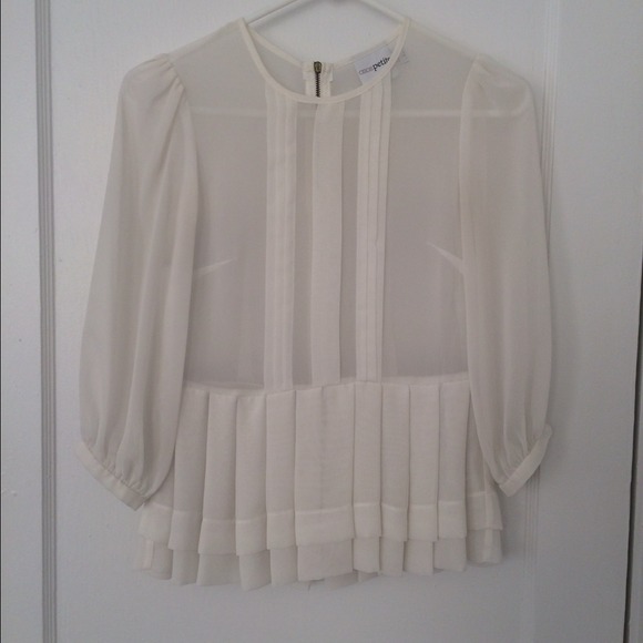 ASOS PETITE chiffon pleated, peplum top