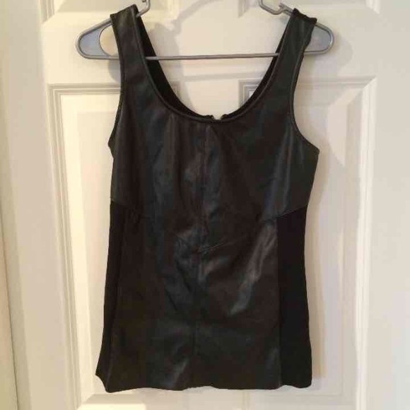 Black stretchy leather top