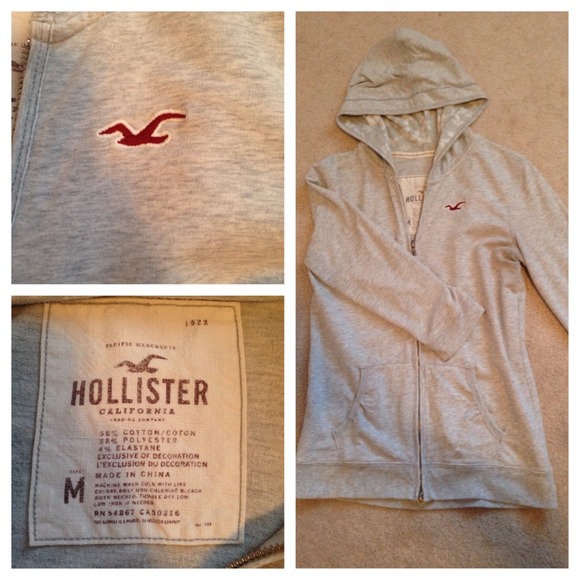 Hollister Tops - Grey Hollister 3/4 zip up