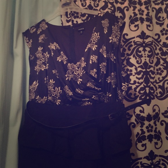 Formal black and floral dress