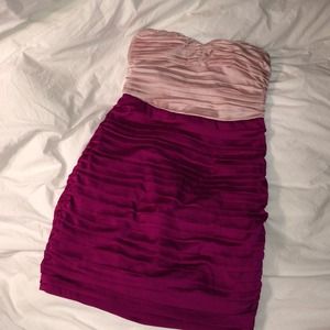 Express pink rouched dress