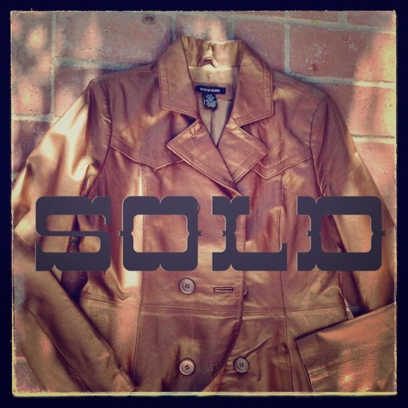 Boston Proper Leather Trench Jacket - Picture 1 of 3