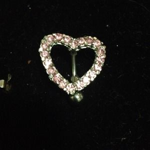 💗💗Pink diamond heart belly ring💗💗