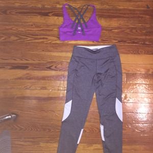 Forever 21 leggings and strappy sports bra set