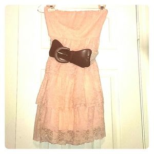 Pretty in light pink or salmon dress