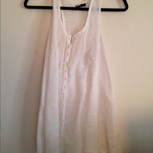 BDG sheer white button up tunic tank