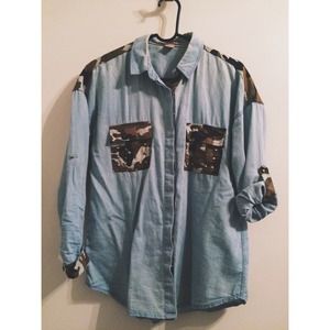 camo/denim button up top from Forever21