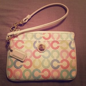 Pastel C Leather wristlet
