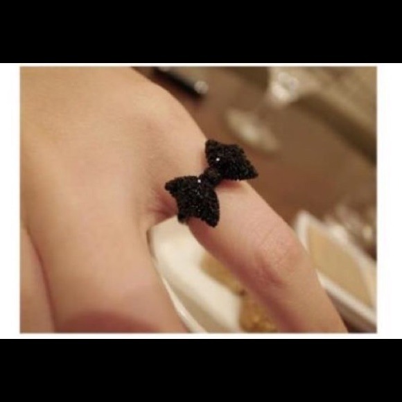 🆕Black bow ring for women girl