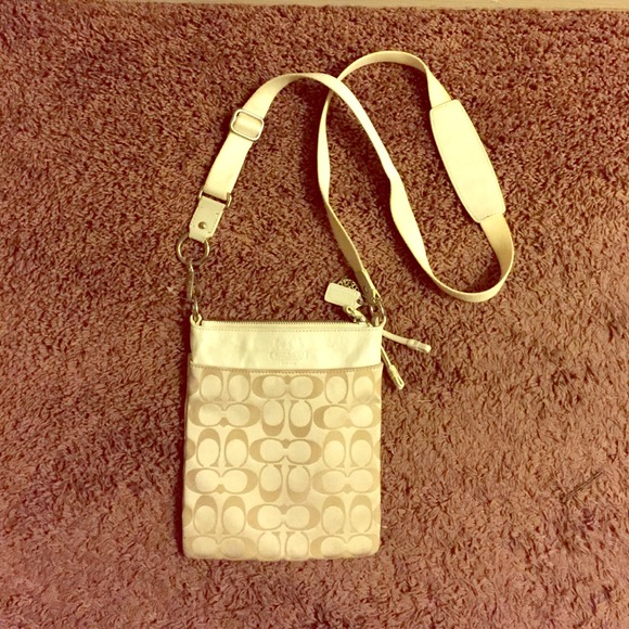 Coach Khaki + Silver Swingpack Crossbody