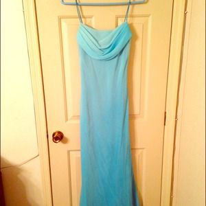 Floor-length blue cache dress