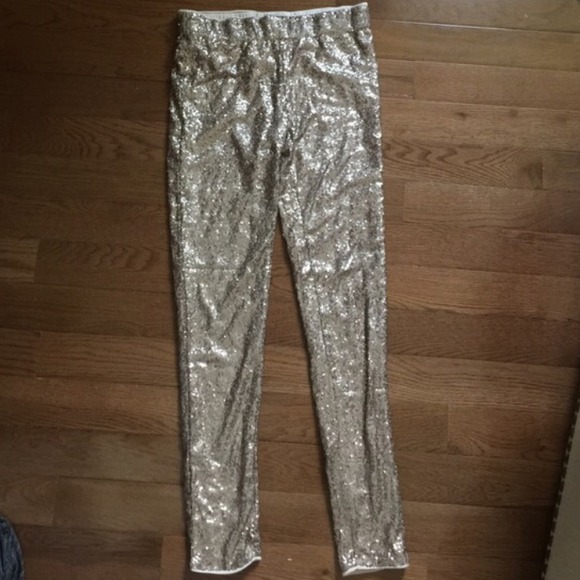 Gold sequin pants