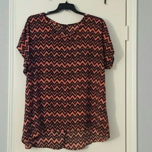 Chevron loose fitting tunic