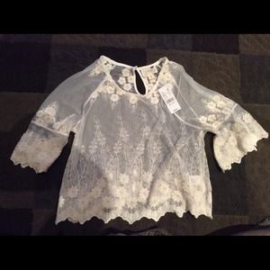 🎊FINAL PRICE 🎊Pacsun LA Hearts Ivory Lace top