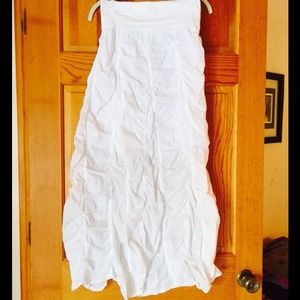 White cotton tiered skirt