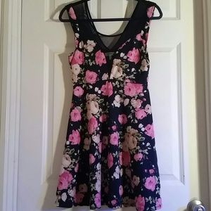 Beautiful Deep Plunge Flower Dress