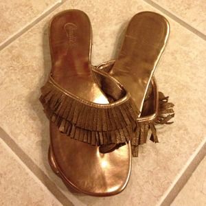 Candies Bronze Fringe Sandal