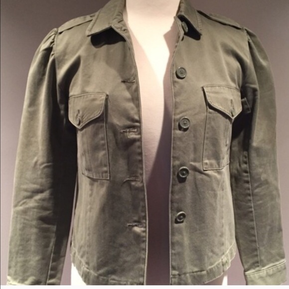 OLD NAVY VINTAGE ARMY GREEN BUTTON DOWN MILITARY JACKET