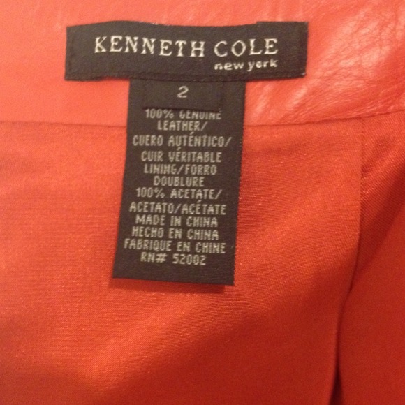 High Waisted Red Leather Pencil Skirt - Picture 3 of 4