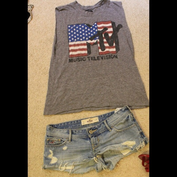 MTV muscle tee & sckull short bundle