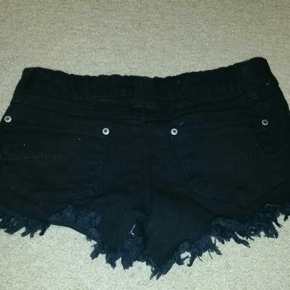 Black cutoff shorts