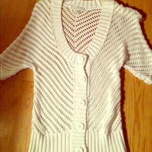 Woman white summer cardigan