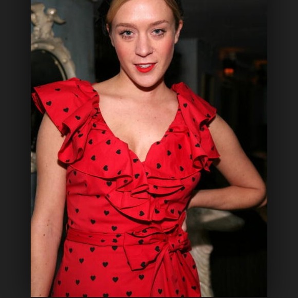 🚫SOLD!🚫Chloe Sevigny Red Heart bebe Wrap Dress S - Picture 4 of 4